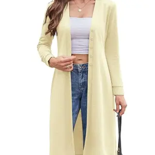 Hount Damen Strickjacke Elegant Freizeit Herbst Cardigan Beige XXL