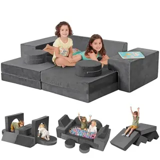 Kidirect Spielsofa für Kinder - Kuschelecke im Kinderzimmer, Grau