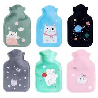 Mini Wärmeflasche Kinder mit Tierdesign, 17x11 cm, ideal für unterwegs und Füße