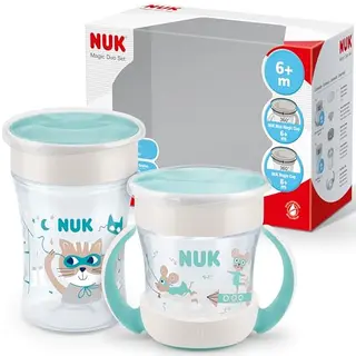 NUK Magic Cup & Mini Magic Cup Trinklernbecher, Duo-Set | 360°-Trinkrand | Auslaufsicher | BPA-frei | Mint