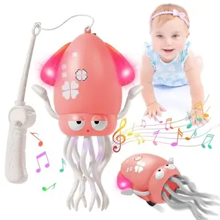 Tanzender Oktopus Krabbelspielzeug für Babys mit LED-Lichtern und Musik, ideales Geschenk für Kleinkinder