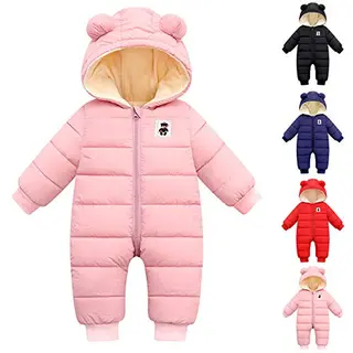 Haokaini Unisex Baby Schneeanzug Warmes Kapuzenoverall für Kleinkinder - Pink, 3-6 Monate