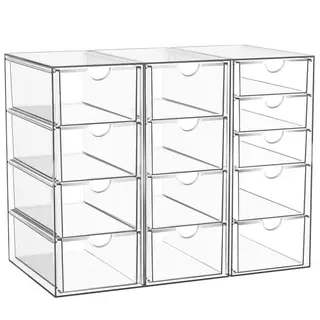 Acryl Kosmetikorganisator mit 13 Schubladen für Bad, Büro & Zubehör