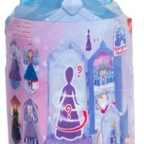 Disney Frozen Überraschung Puppen & Minischloss Spielsets mit drehender Enthüllung, Ice Castle Spin Surprise