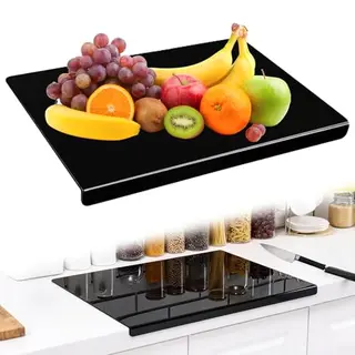 VGECEE Acryl Schneidebrett 40×28 cm, rutschfest und BPA-frei, schwarz für die Küche