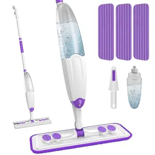 Sprühwischer mit 3 waschbaren Mop Pads und Wassertank für die Bodenreinigung