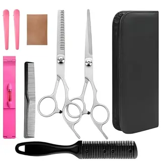 Friseurscheren Set mit 9 Teilen – Haarschneidezubehör für Damen und Herren im Friseursalon