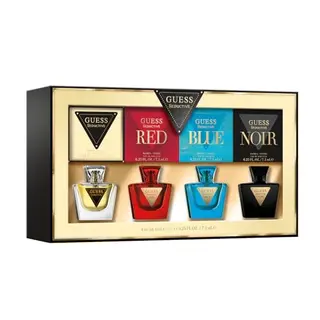 GUESS Geschenkset Damen, 4 Mini EDT Seductive, Red, Blue, Noir, 7.5 ml