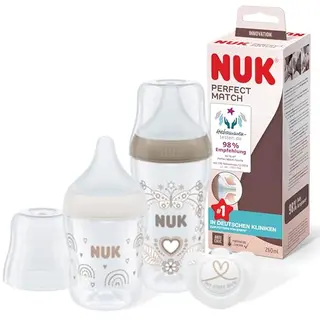 NUK Perfect Match Babyflaschenset - Ab 3 Mon. - 150 ml & 260 ml - BPA-frei - 3 St.