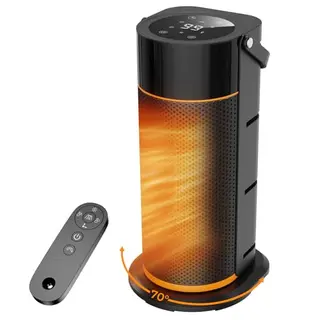 Funtider Heizlüfter 2000W - Leiser PTC Keramik Heizlüfter mit Fernbedienung, Timer & 70° Oszillation, Schwarz