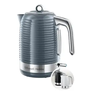 Russell Hobbs Wasserkocher Inspire 1,7l Grau mit Schnellkochfunktion und Wasserstandsanzeige