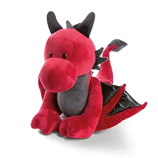 NICI Kuscheltier Drache Eldor 45 cm – Flauschiges Plüschtier zum Kuscheln und Spielen – ROT/SCHWARZ