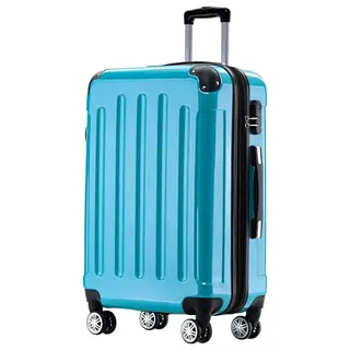 BEIBYE Zwillingsrollen Hartschalen Trolley Reisekoffer Set (Türkis, L)