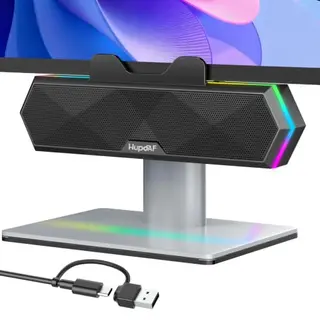 10W PC-Lautsprecher mit USB-A/C, 6 RGB, Plug-and-Play, Stereo-Bass