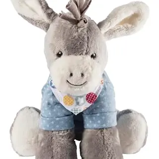 Sterntaler Spieluhr Esel Emmi – Kuscheltier waschbar mit Spielwerk, Melodie „La Le Lu“ – Einschlafhilfe für Babys – 20x20x9 cm
