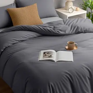 Utopia Bedding Mikrofaser Bettwäsche-Set 200x200 cm mit 2 Kissenbezügen 50x75 cm - Grau