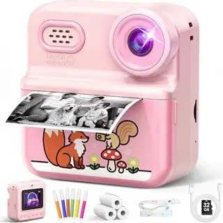 Kotopa Kinderkamera Sofortbildkamera 1080P HD mit 32GB Karte und Druckpapier für Jungen und Mädchen 3-12 Jahre