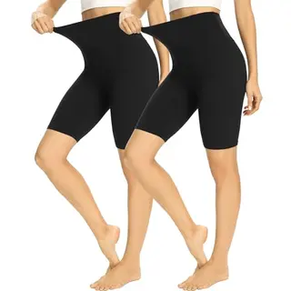 HIPOWER 2er Pack Damen Radlerhose High Waist Sport Shorts Blickdicht Sommer Outfits Leggings