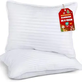 Utopia Bedding Kopfkissen für Kleinkinder, 2er Set (33 x 45 cm), Atmungsaktive Kissen für Kinder ab 2 Jahren (Weiß)
