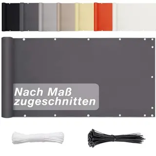 Balkon Windschutz 85cm x 700cm - Sichtschutz, wasserabweisend, Sonnenschutz, für Gartenzaun oder Balkon - Anthrazit