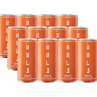 Bree Spritz Aperitivo (12 x 0,2l) – erfrischender Orangener Aperitif, ideal für Partys und unterwegs, eiskalt genießen