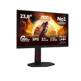 AOC 24G4ZR 24-Zoll Gaming-Monitor, 260Hz, 1ms Reaktionszeit, HDR10, G-Sync, Höhenverstellbar, HDMI & DisplayPort, Schwarz