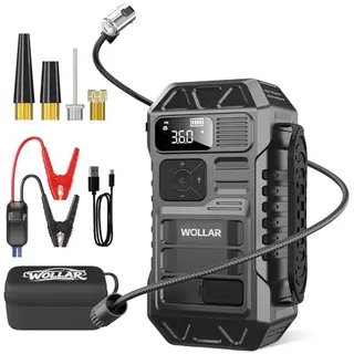 3000A Starthilfe Powerbank für Pkw - 20000mAh Jump Starter mit Kompressor und LED Display