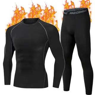 YESWEL Herren Thermounterwäsche M mit Innenfleece – funktionale Skiunterwäsche für winterliche Outdoor-Aktivitäten, Grau