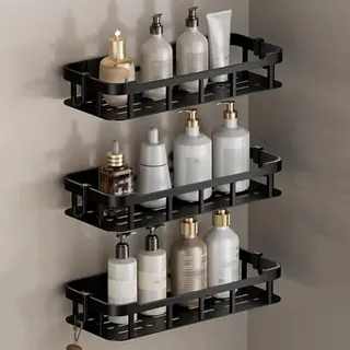 Asotckom 3er-Pack Dusch- und Küchen-Organizer, wasserdicht, groß, Kunststoff, zum Aufhängen