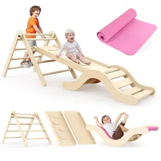Montessori Indoor Spielset: 7-in-1 Klettergerüst mit Rutsche für Kleinkinder (1-3 Jahre)