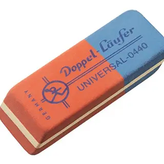 Läufer 00440 Doppel-Universal Radierer aus Kautschuk, rot-blauer Klassiker für Bleistift und Buntstift