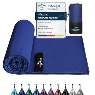 Lorymachy Mikrofaser Handtuch 30x60cm, leicht, saugstark, schnelltrocknend, ideal für Fitness, Yoga, Strand & Camping, San Marino Blau