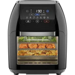 Chefman Heißluftfritteuse mit Rotisserie, Dörrautomat, 17 Voreinstellungen, 10L XXL, Automatik, Sichtfenster, Schwarz