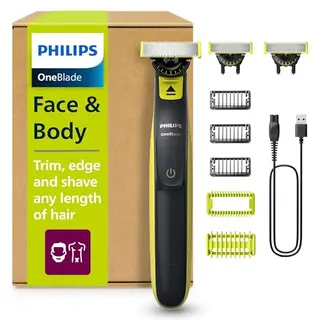 PHILIPS OneBlade 360 Face & Body – Elektrischer Rasierer, Trimmer & Bodygroomer, Nass- & Trocken, für Gesicht & Körper