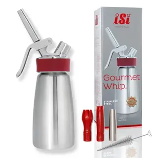 ISI Sahnespender 250 ml aus Edelstahl für Sahne und Saucen, Modell Gourmet Whip Plus