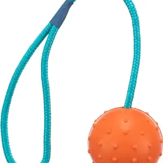TRIXIE Gummiball am Seil - Robust und ideal zum Apportieren - Ø 6/30 cm