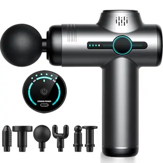Mini Massagepistole für Nacken und Schultern, leise, wiederaufladbar, 6 Geschwindigkeiten & Köpfe, für Sportler