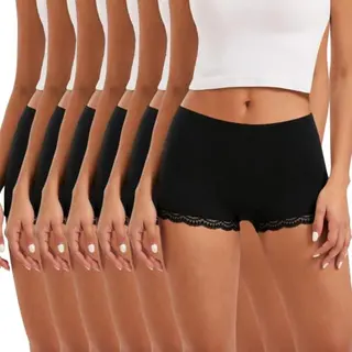 Marvmys Damen Boxershorts Baumwolle, bequem, atmungsaktiv, weich, Mittelhohe Panties, Multipack, S-XXL