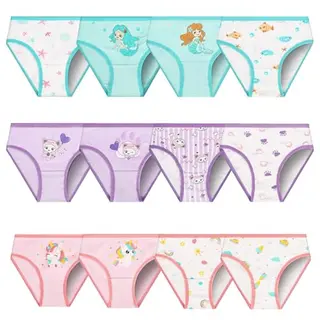 ABOHU Mädchen Unterhosen 12er Pack Baumwolle, Bequeme Slips für Kinder (2–6 Jahre)