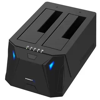 SABRENT 2 Bay USB-A Festplatten Dockingstation für 2,5" & 3,5" SATA SSD/HDD, 5Gbps, mit Offline-Klonfunktion, 10 TB Support
