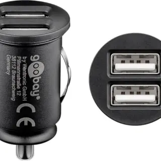 USB Auto-Ladegerät 12 W, 2 Ports, 2,4 A, 12/24 V, Zigarettenanzünder, Dual