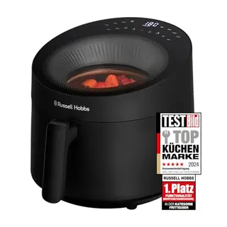 Russell Hobbs Heißluftfritteuse 5L mit Sichtfenster, 10 Programme, max 200°C, spülmaschinenfest, Schwarz