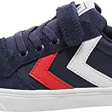 hummel Unisex Kinder Slimmer Stadil Leather Low Jr Sneaker, Peacoat, 27 EU