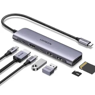UGREEN USB C Hub mit HDMI 4K, PD 100W, USB 3.0, SD/TF Kartenleser - Kompatibel mit iPhone, MacBook, iPad und mehr
