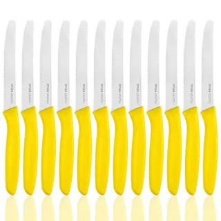 OPOLIA Frühstücksmesser 12er Set, Edelstahl, scharf, spülmaschinenfest