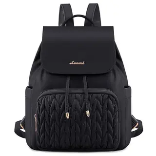 LOVEVOOK Damen Rucksack Klein, Eleganter Wasserdichter Cityrucksack für Freizeit und Reisen, Schwarz