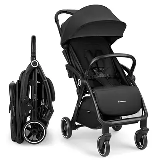 KikkaBoo Ciela Buggy für Kinder bis 22 kg – Komfortabel, One-Hand-Faltbar, Wasserabweisend, Schwarz