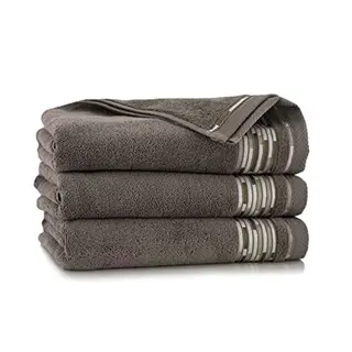 ZWOLTEX Design Handtuch Set – 100% Ägyptische Baumwolle – Grafik Taupe
