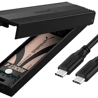 SABRENT NVMe Gehäuse & m2 SATA SSD Adapter USB C 3.2X2 10Gbps mit Kühlkörper (EC-SNVE)