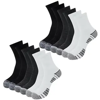 Chalier Finery 6 Paar Damen Sportsocken - Atmungsaktive Socken für Laufen und Fitness (Weiß, Grau, Schwarz)